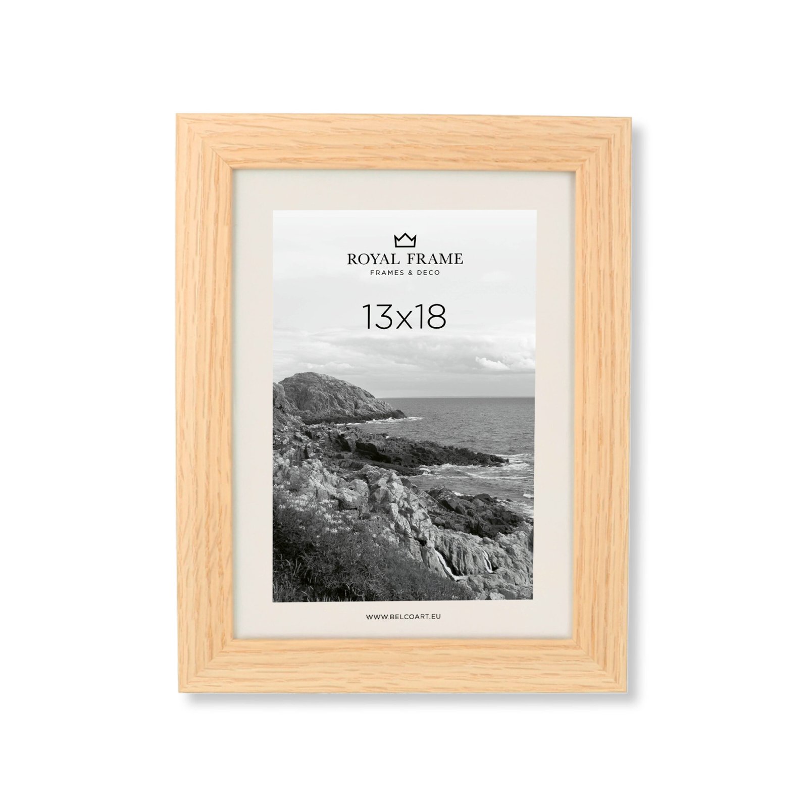 Twee zijden van een natuur eiken kader.